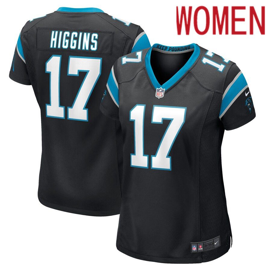 Women Carolina Panthers 17 Rashard Higgins Nike Black Game Player NFL Jersey